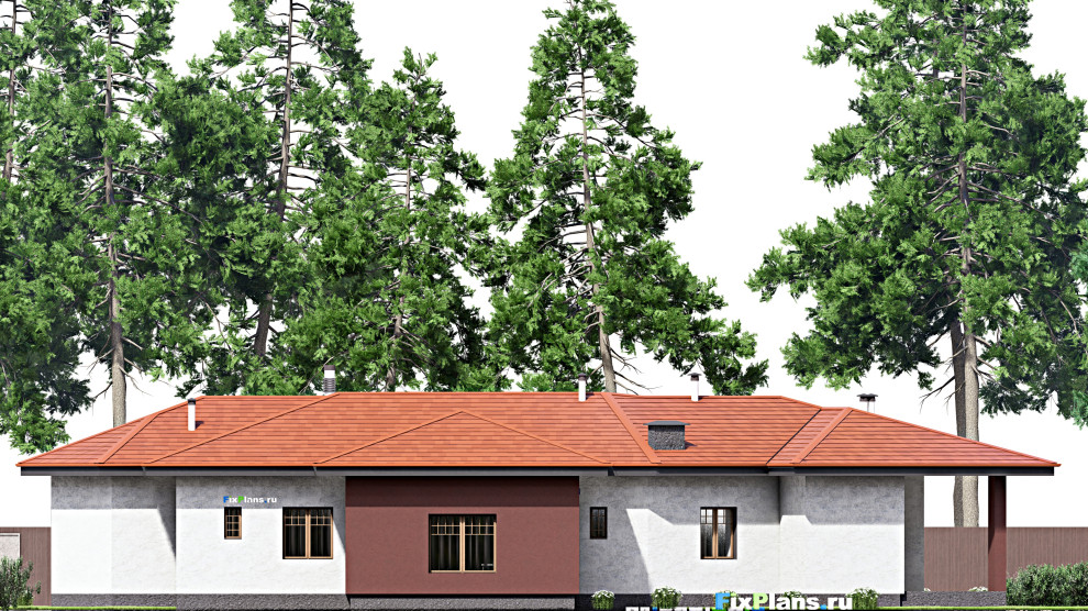 Проект одноэтажного дома 21х28м S274м2 F-15209