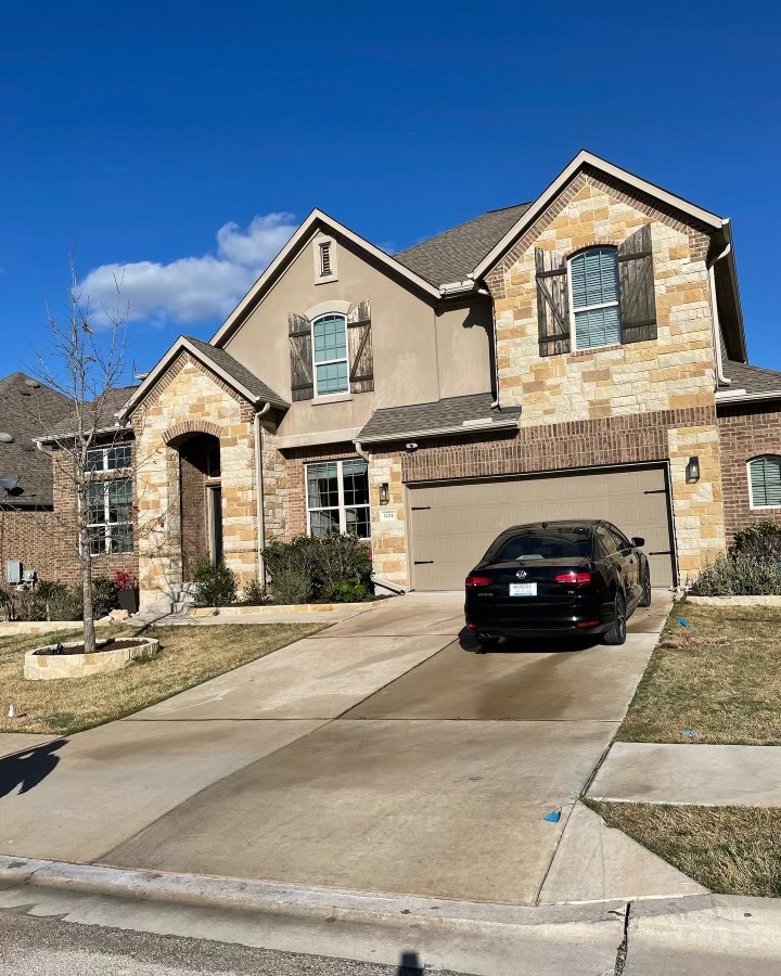Exterior of Home, landscaping, trim and front door retrofit. Exterior