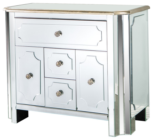 Hudson Mirrored Chest Contemporary Accent Chests And Cabinets Hudson Mirrored Chest Contemporary