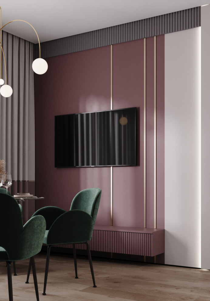 Кухня-гостиная в проекте для молодой девушки