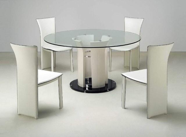 Refined Round Rectangular Clear Glass Top Leather Dining Room Furniture contemporary-dining-tables Clear Dining Room Table Clear Dining Room Table Refined Round Rectangular Clear Glass Top Leather Dining Room Furniture contemporary-dining-tables