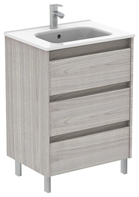 Unit 24 Sansa 3 Dr Grey With Ceramic Basin Contemporary Bathroom Vanities And Sink Consoles By Bath4life Houzz - How To Install A 24 Inch Bathroom Vanity