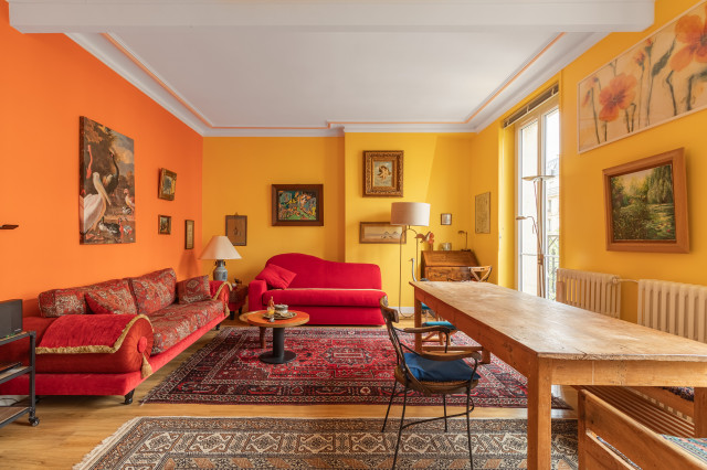 R&eacute;novation compl&egrave;te d&rsquo;un appartement &agrave; Paris 11 eklektisk-vardagsrum
