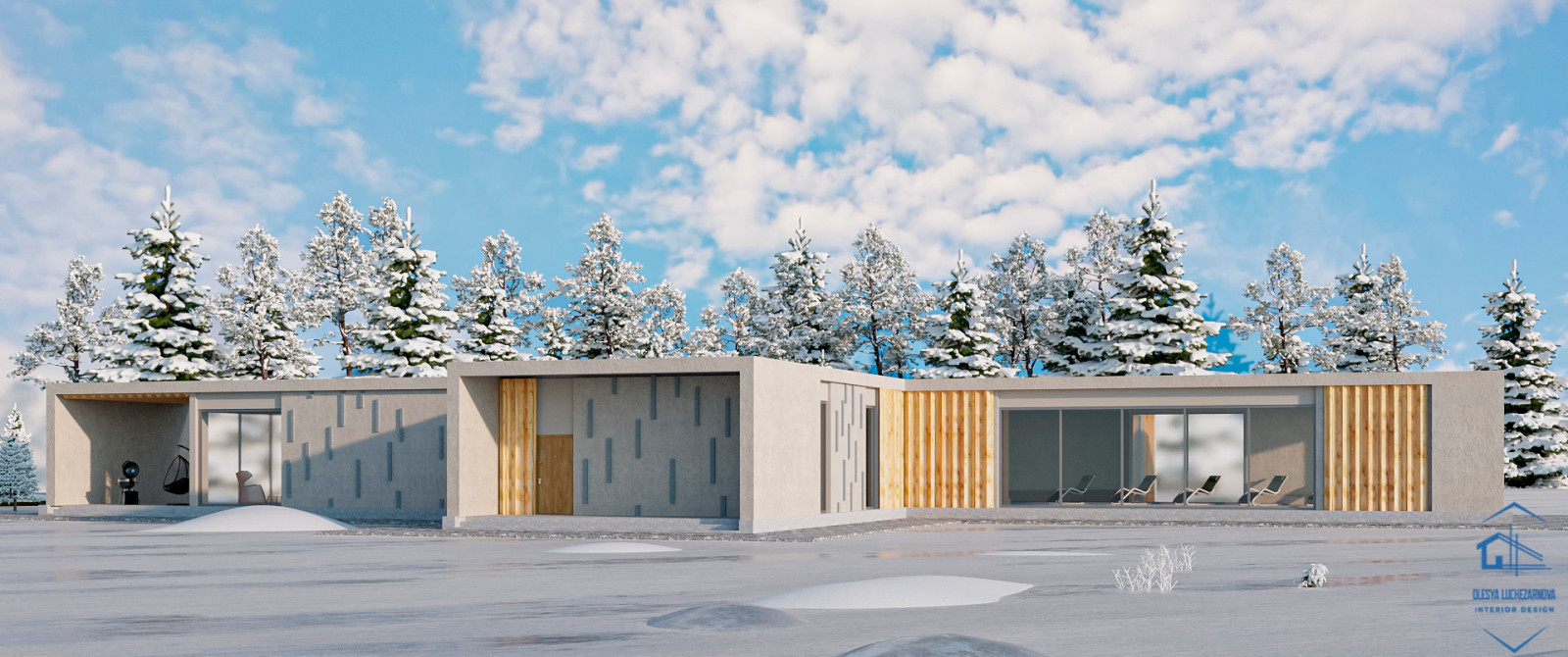 Экстерьер минималистичного дома