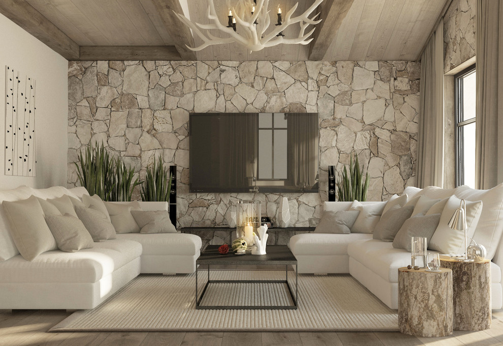 Гостиная в стиле шале