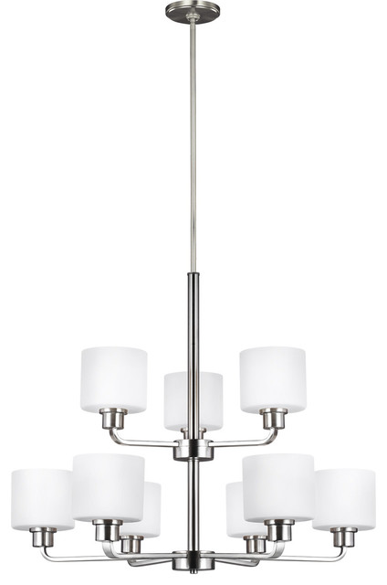 Canfield 9-Light Chandelier in Brushed Nickel