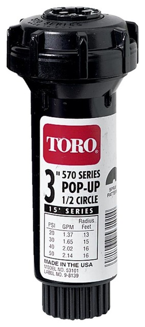 LOT of 5 New Toro Pop Up Sprinkler 3/" Half Circle 180 w// Nozzle 570 53101