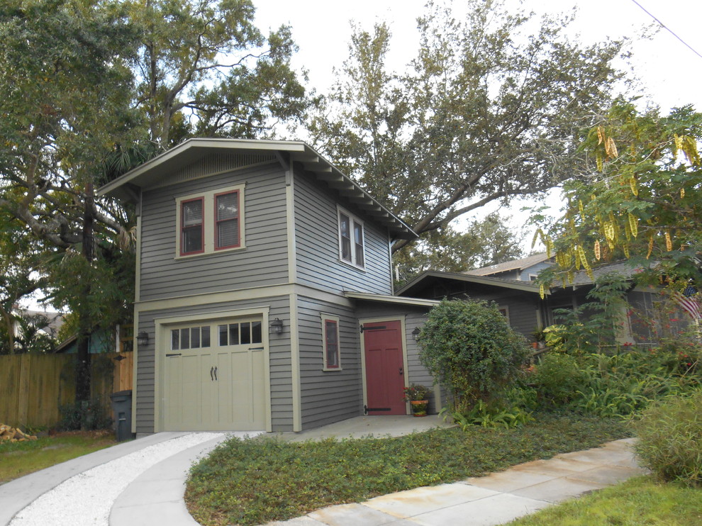 Two Story One Car Garage Apartment Craftsman Exterior Tampa