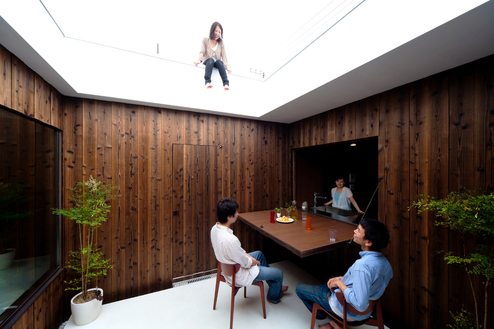 Photo of a contemporary home design in Tokyo.