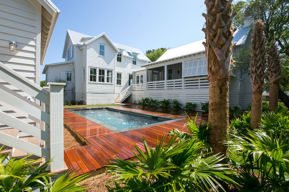 This is an example of a tropical pool in Charleston.