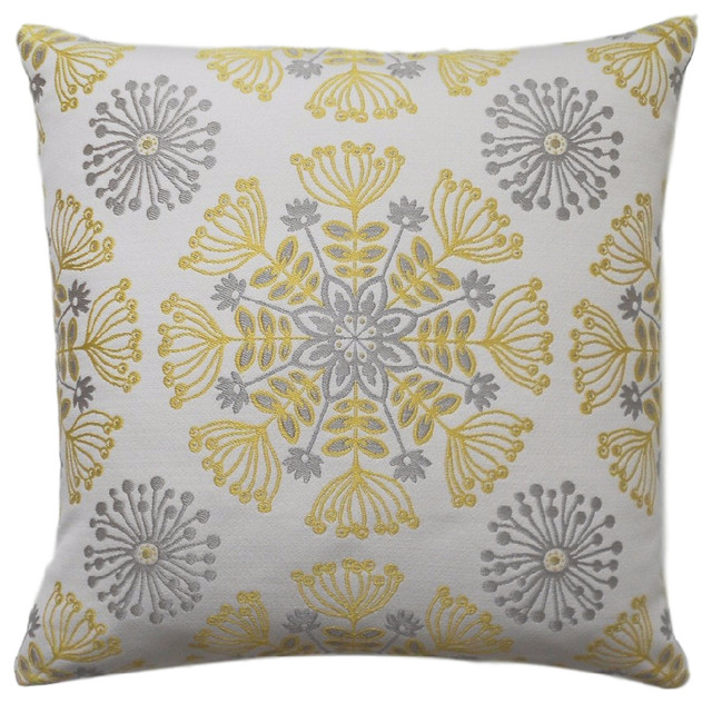 gray and yellow couch pillows