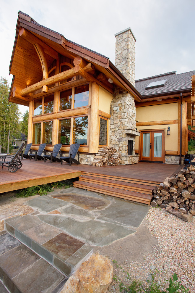 Exterior shots of log homes from Traditional Log Homes Contemporary