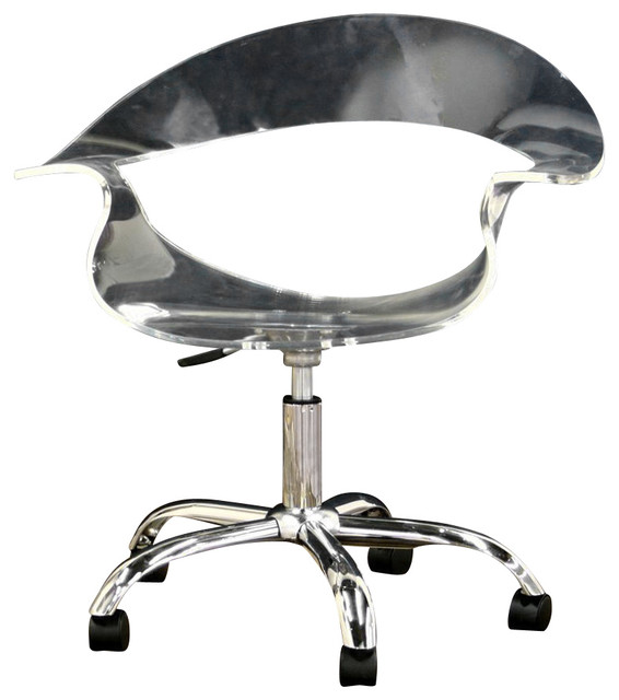 Baxton Studio Kerr Acrylic Swivel Chair in Clear