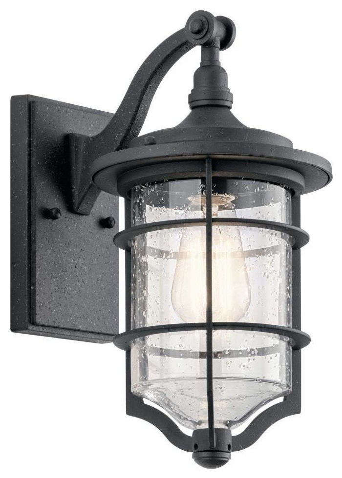 Royal Marine Outdoor Wall 1Light, Distressed Black Beach Style