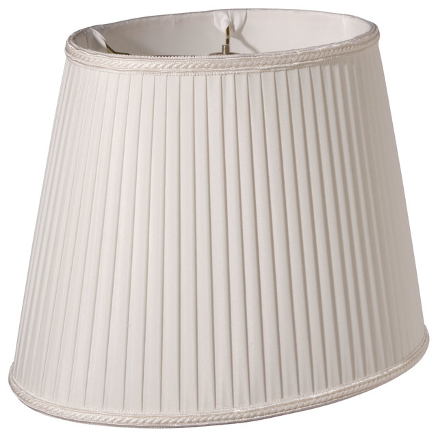 Slant Oval Side Pleat Softback Lampshade With Washer Fitter, White ...