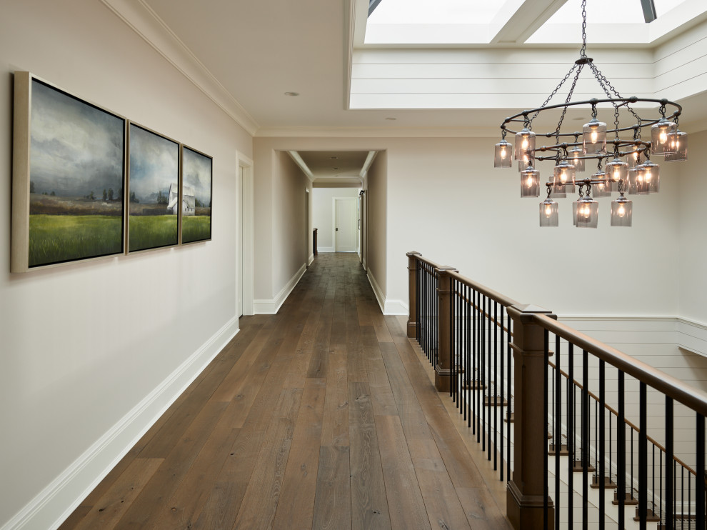 Photo of a country hallway in Chicago with medium hardwood floors.
