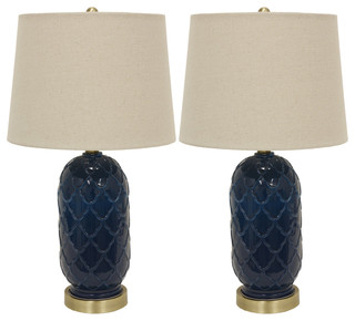 decor therapy set of two embellished quatrefoil glass table lamp