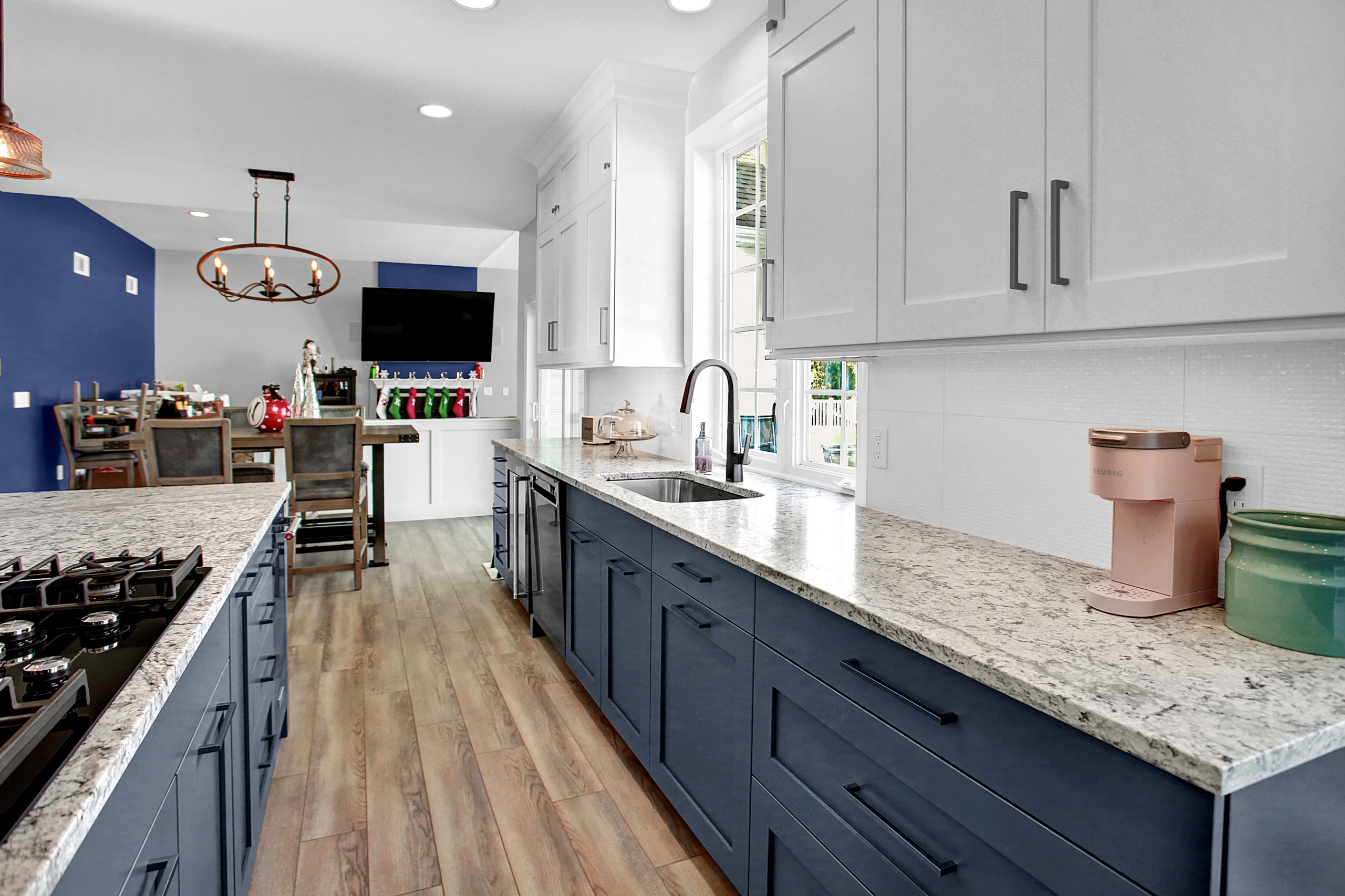 Blue & White Transitional Kitchen Remodel