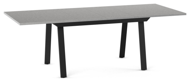 Amisco Reaves Extendable Dining Table, Concrete Tfl / Black Metal