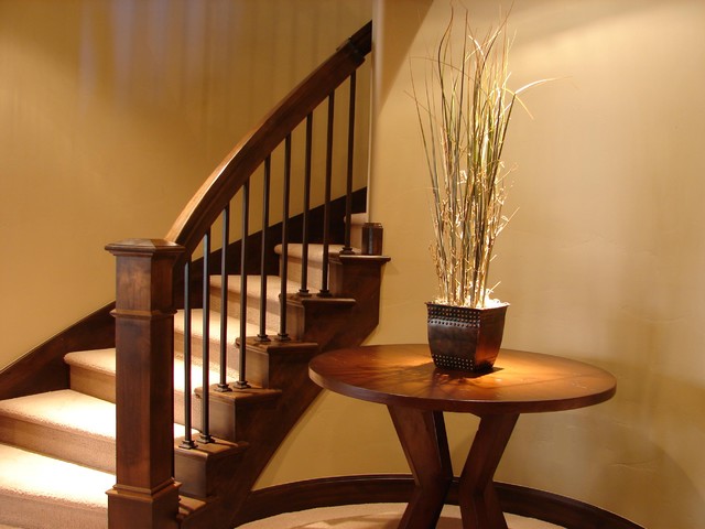 Family Room Table & Railing - Contemporary - Staircase ...