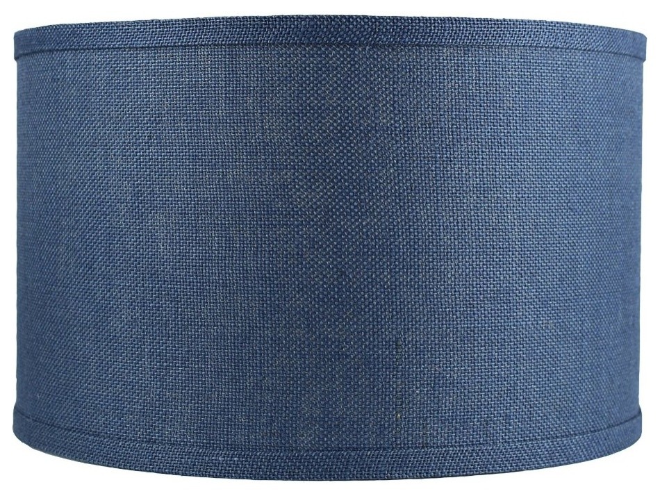 Classic Drum Burlap Lampshades, 16" Farmhouse Lamp Shades by