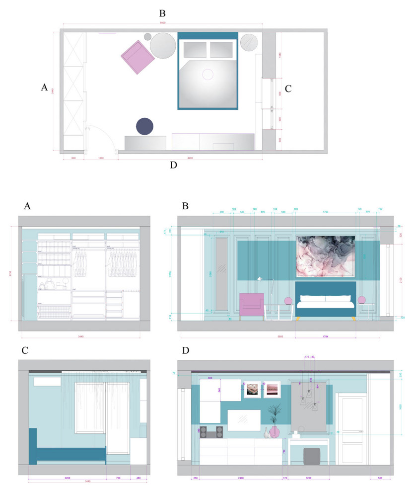 Modelo de dormitorio tradicional renovado de tamaño medio
