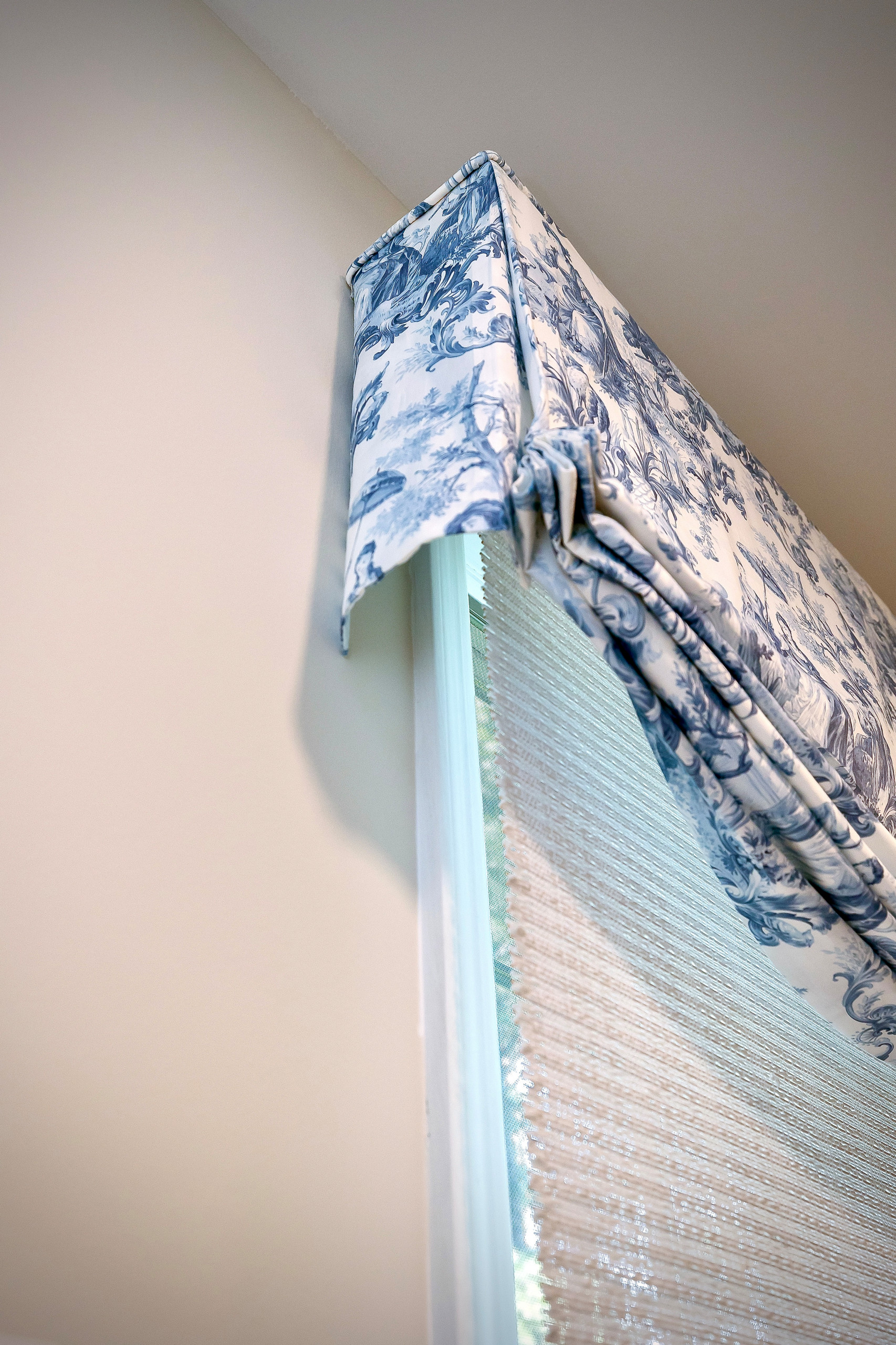 Custom Toile Window Treatments - detail