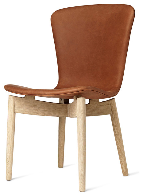 Mater Shell Mid Century Modern Dining Chair Leather Midcentury