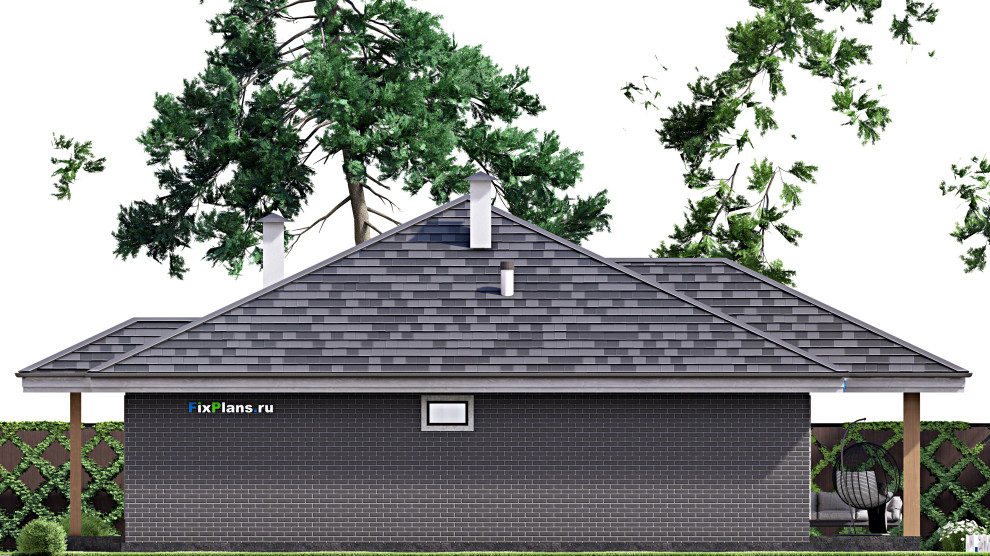 Проект одноэтажного дома 15х15м S167м2 F-15245