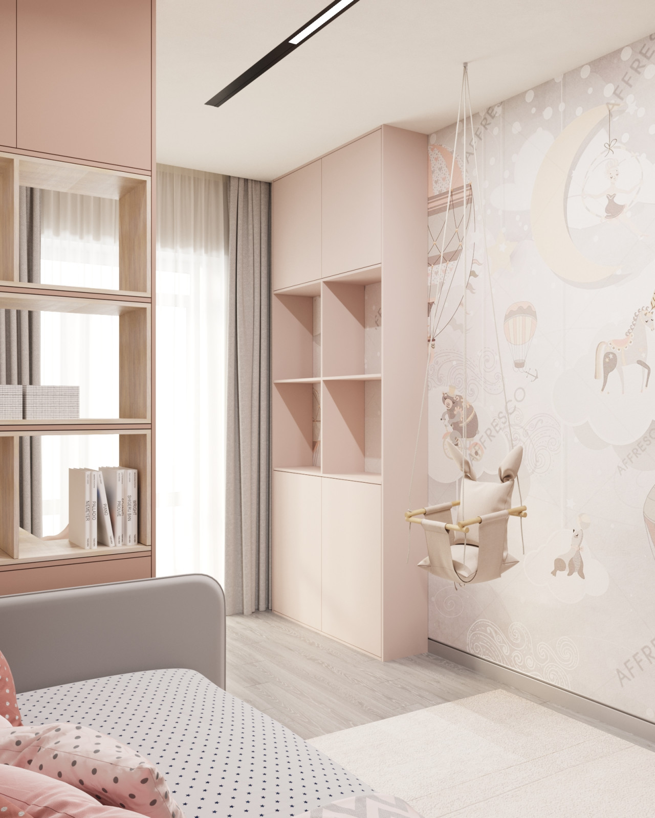 Современная  квартира в серо-белый тонах