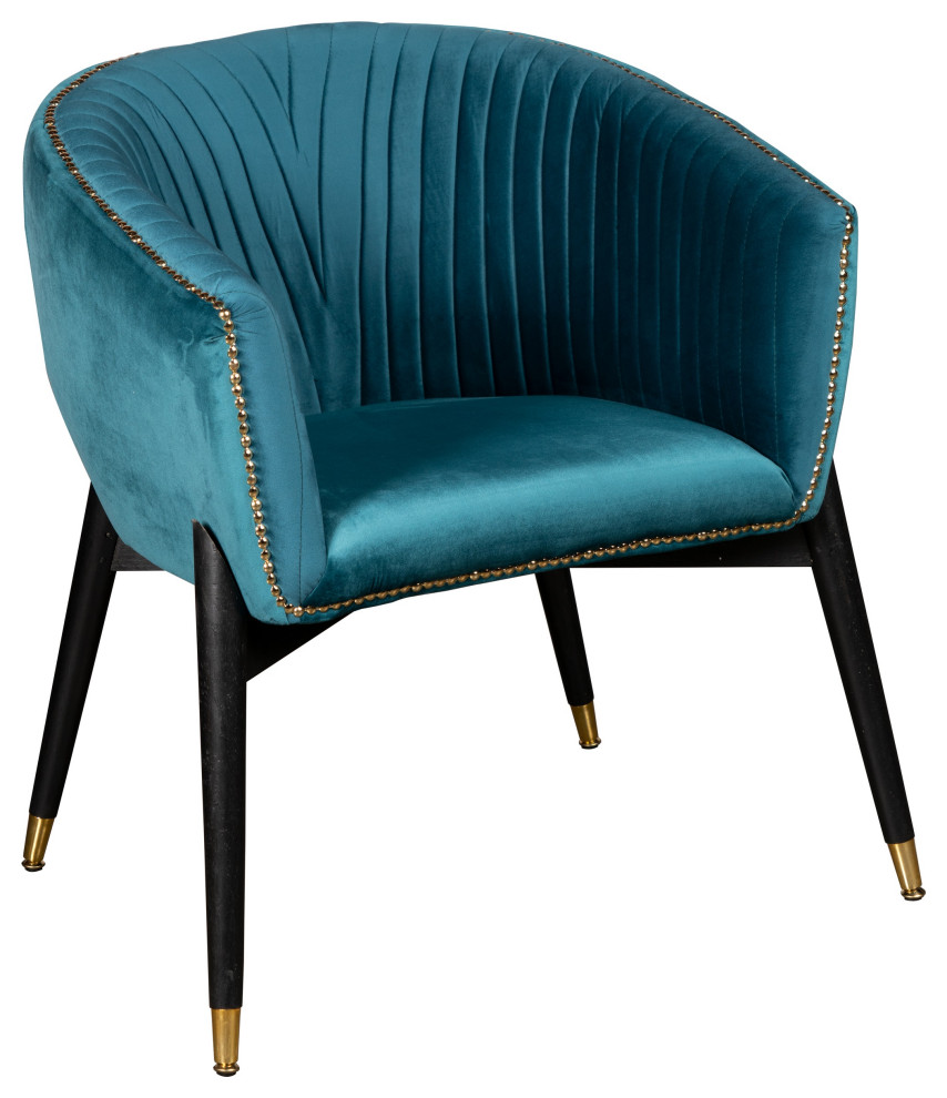 Lucy Accent Chair, Teal Midcentury Armchairs And