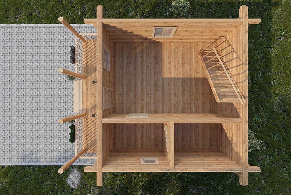 Гостевой дом баня 6х6 из бревна