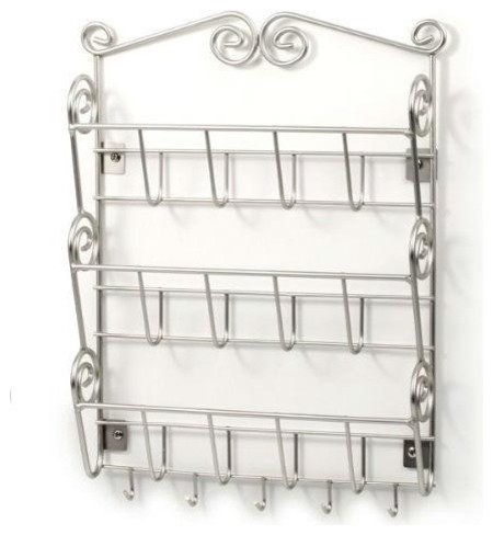 Metal Wall Mount Letter Holder Organizer In Satin Nickel Finish