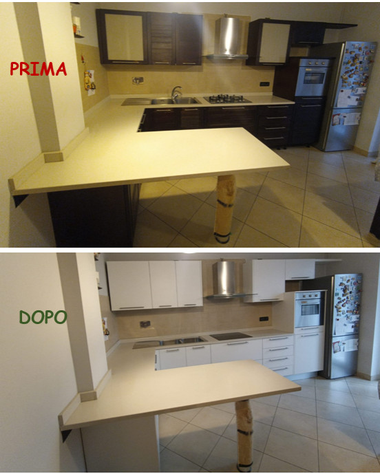Restyling Cucina sostituzione ante Rovere Bianco