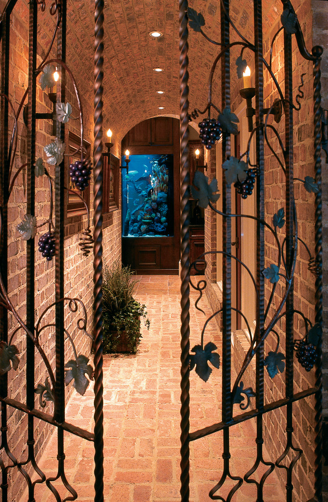 This is an example of a mediterranean wine cellar in Atlanta.