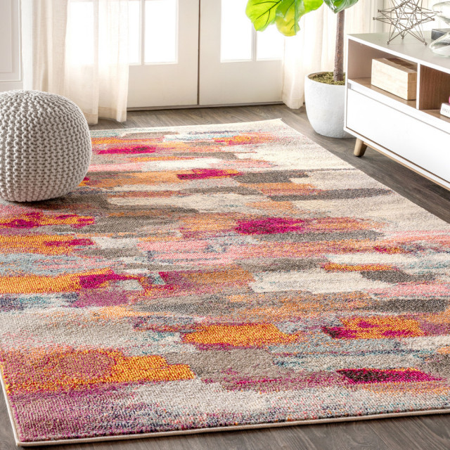 Contemporary Pop Modern Abstract Brushstroke Area Rug Contemporary Area Rugs By Jonathan Y Houzz