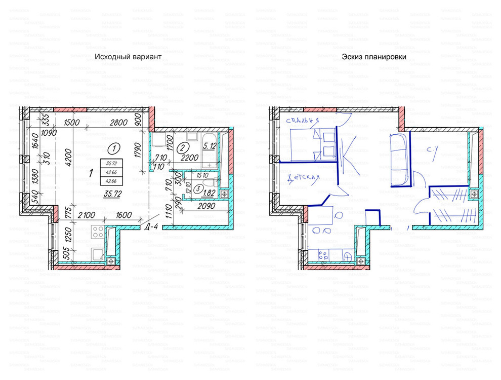 Идеи перепланировки для однокомнатных квартир