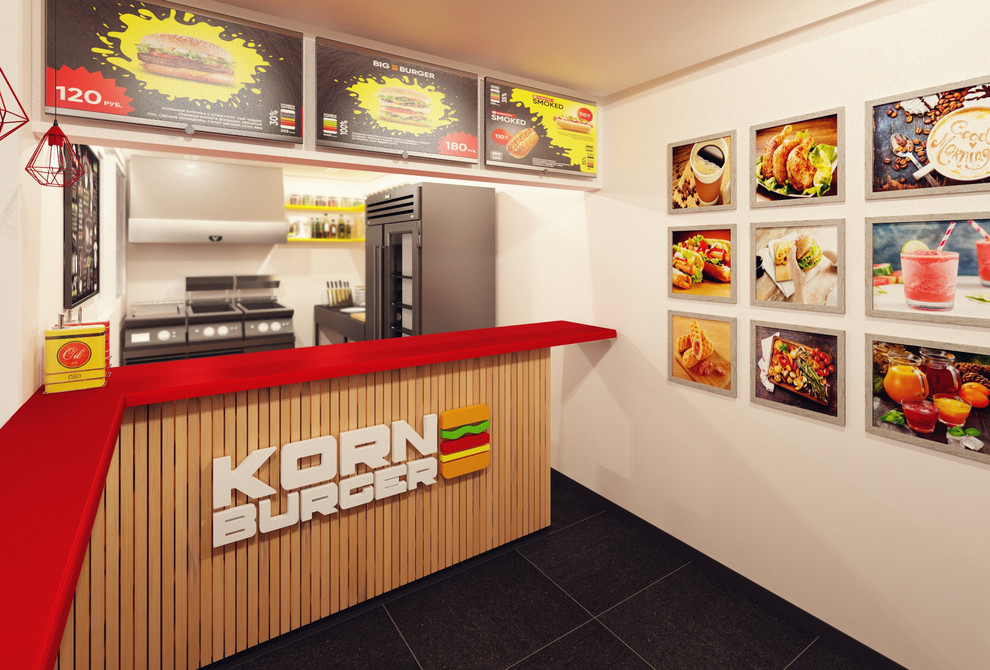 Дизайн-проект ларека с фастфудом Korn Burger