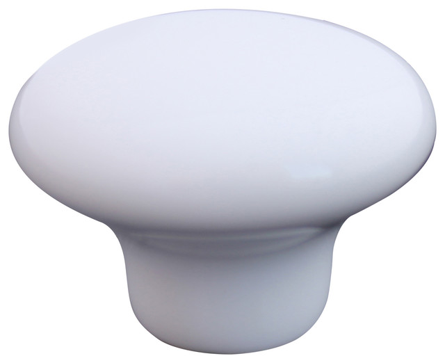 Round White Ceramic Cabinet or Dresser Knobs