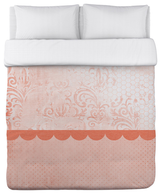 Harmony Peach Duvet Cover Contemporary Duvet Covers And Duvet