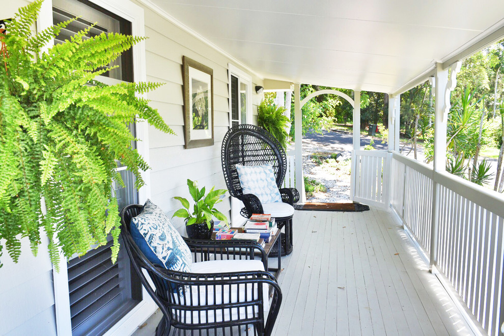Inspiration for a tropical verandah in Los Angeles.