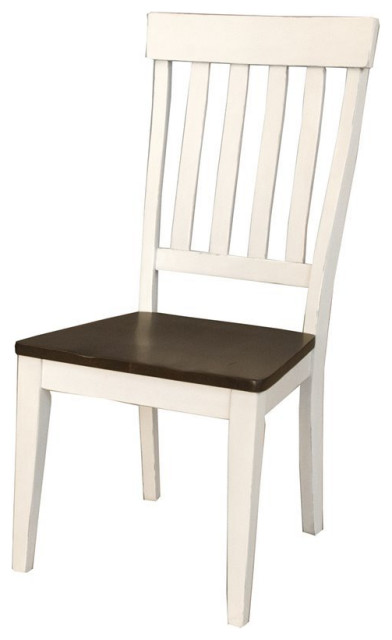 A-America Mariposa Slatback Dining Side Chair in Cocoa and Chalk (Set of 2)