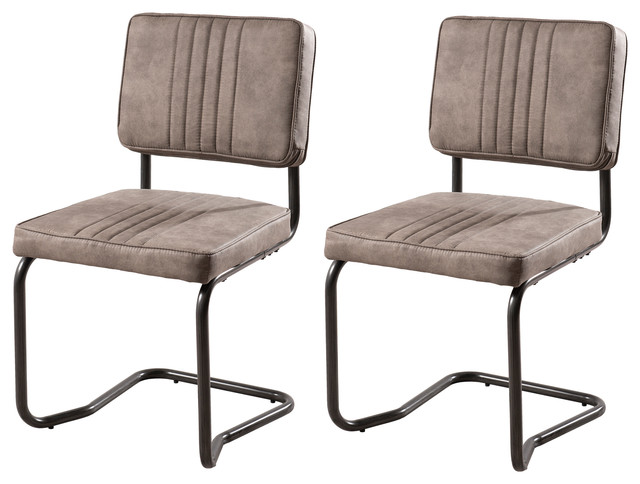 Fanny Dining Chairs, Ribbed Taupe, Set of 2