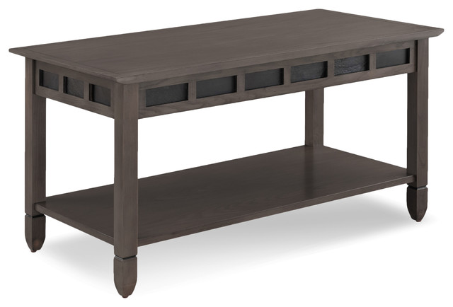 Smoke Gray Oak And Black Slate Coffee Table Smoke Gray Oak And Black Slate Coffee Table