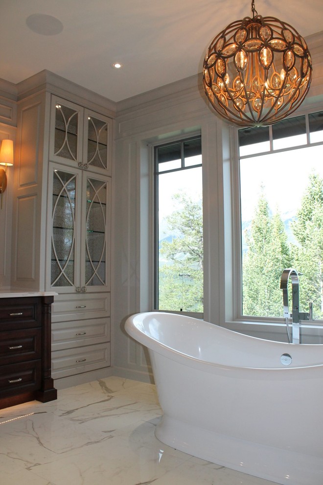 Inspiration for a transitional home design remodel in Calgary