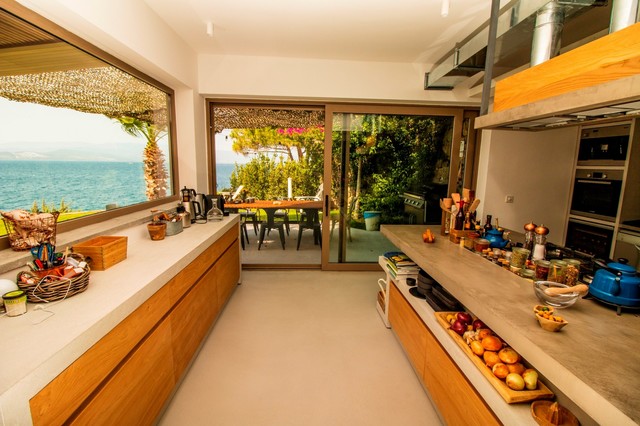 Villa sul mare Egeo tropical-kitchen