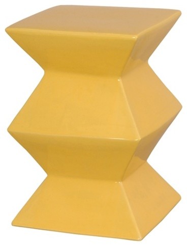 Zigzag Garden Stool, Yellow