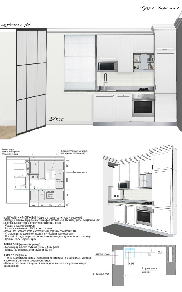 Концепт кухни гостиной