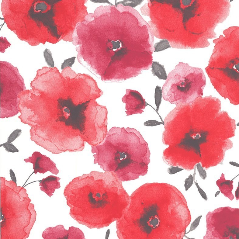 Poppies Wallpaper, Red