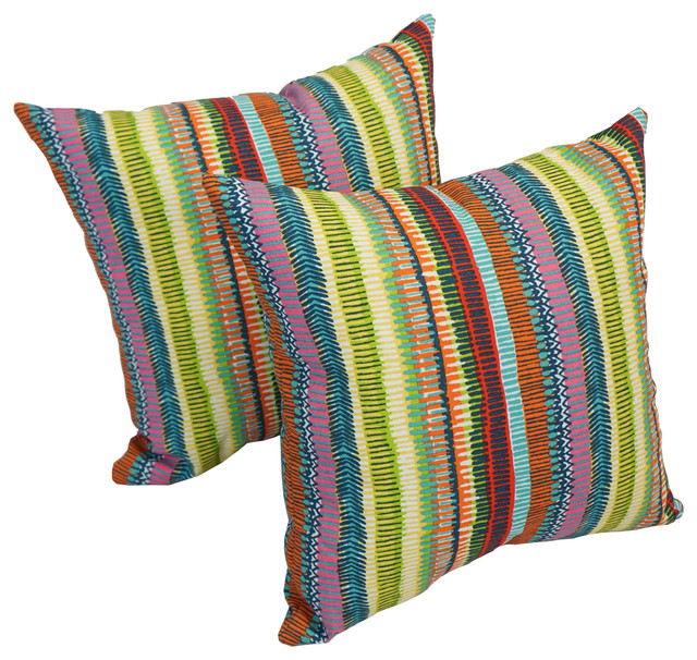 Spun Polyester 17 Outdoor Throw Pillows Set Of 2 Contemporary Spun Polyester 17 Outdoor Throw Pillows Set Of 2 Multi Stripes